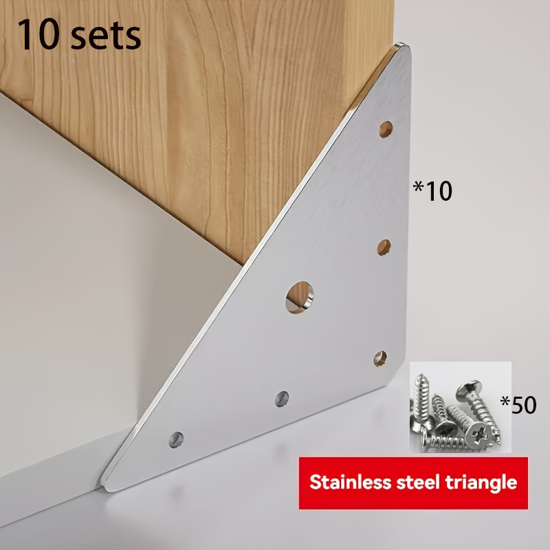 Furniture Hardware Fasteners - 10 zestawów nierdzewnych wsporników kątowych i