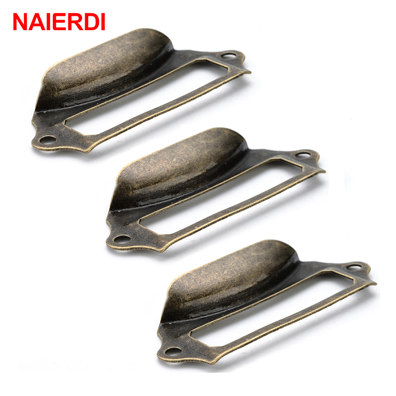 Furniture Hardware Names - 10szt NAIERDI Antyczne uchwyty Pudełko Etykieta