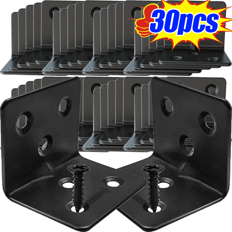 10/30 szt. Czarne kątowniki L  – Furniture Hardware Black recenzja i cena