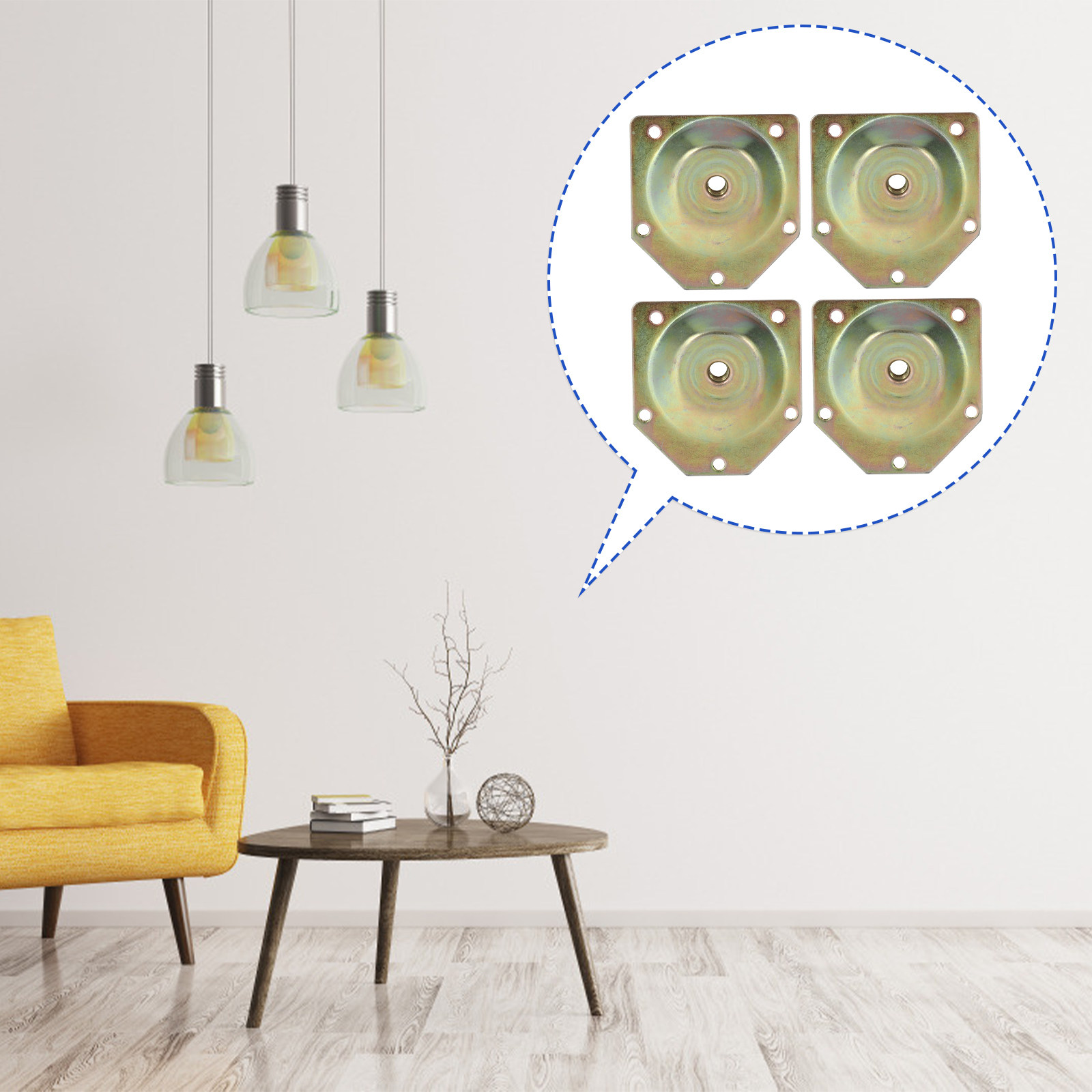 Zestaw 4 nakrętek, płytki mont – Furniture Leg Set recenzja i cena
