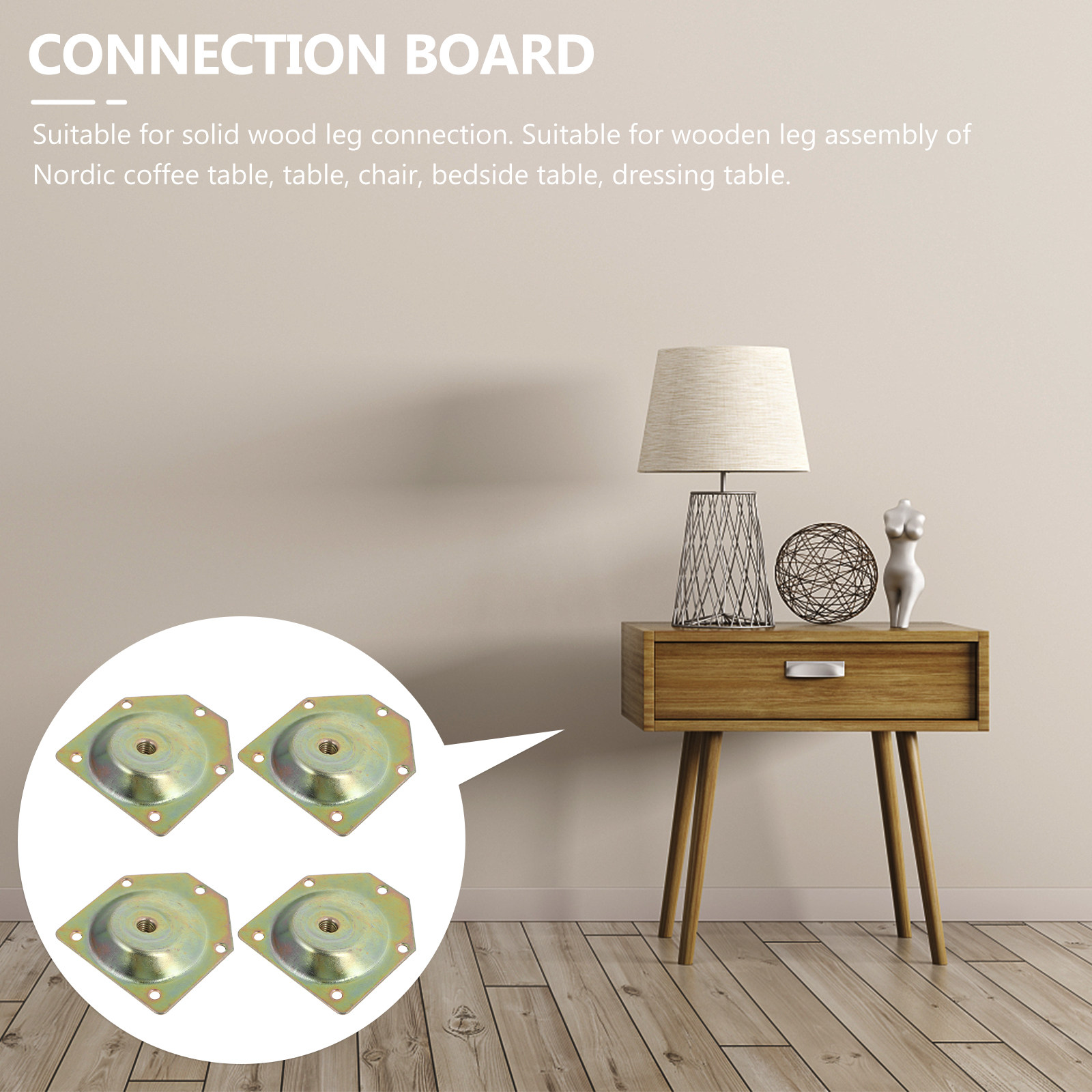 Zestaw 4 nakrętek, płytki mont – Furniture Leg Set recenzja i cena
