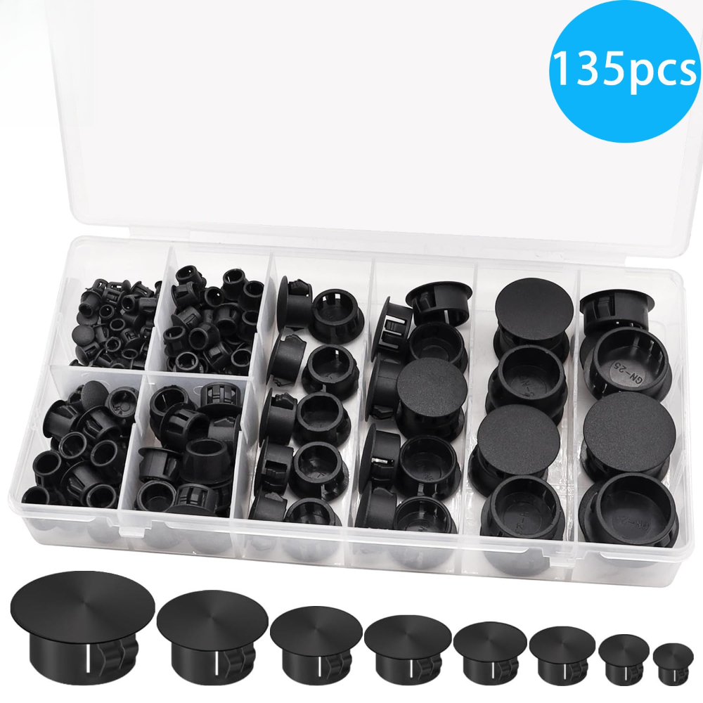 135 szt. Czarne zaślepki śrubo – Furniture Hardware Types recenzja i cena
