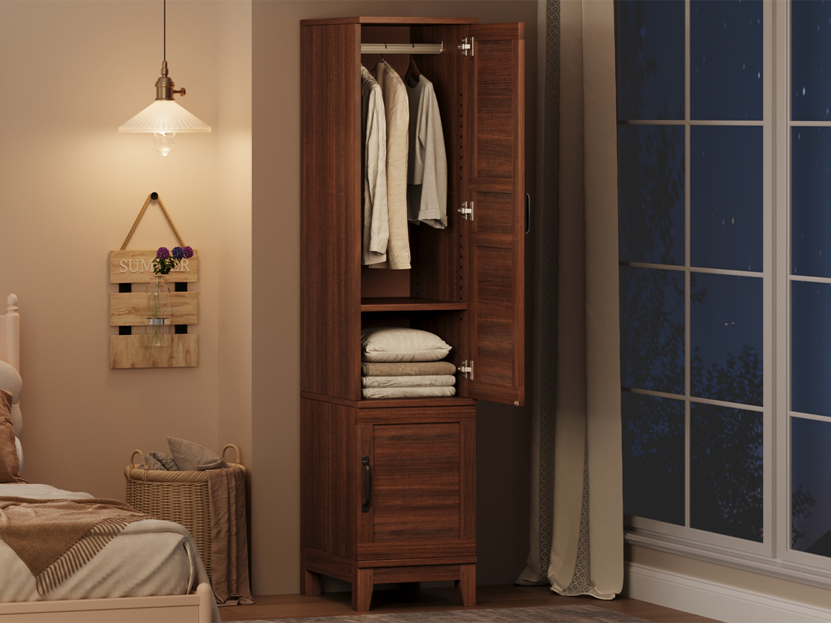 Drewniana szafa garderobowa –  – Furniture Hardware Hinges recenzja i cena