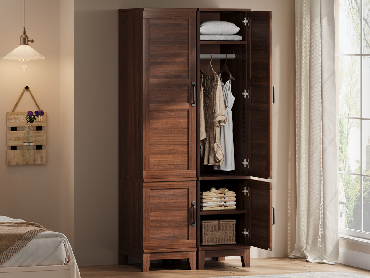 Drewniana szafa garderobowa –  – Furniture Hardware Hinges recenzja i cena